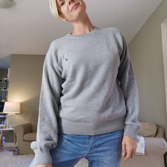 Nautica Grey 100% Cotton Sweater - Picture 8 of 10